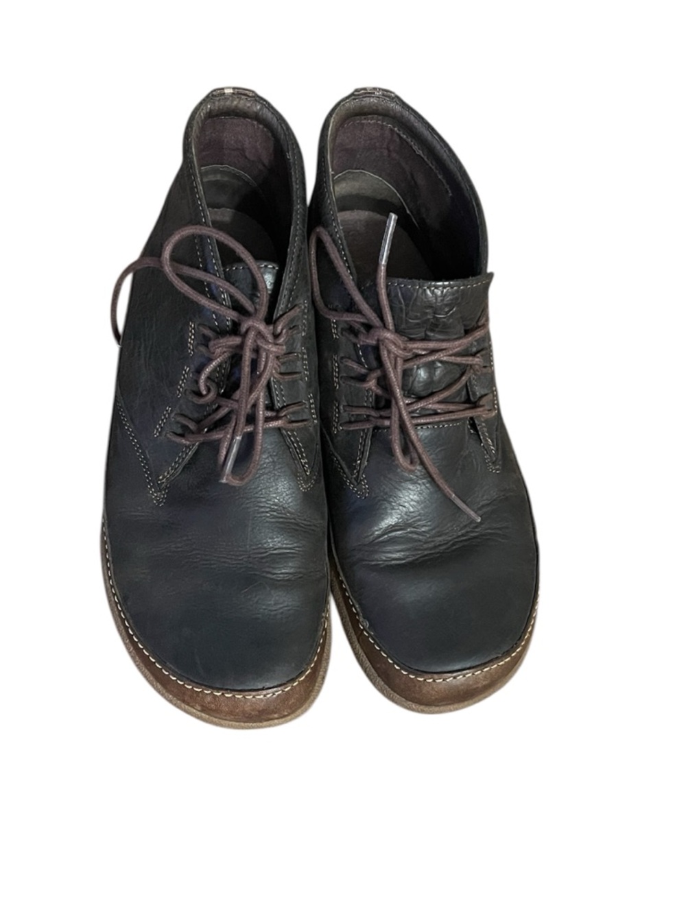 Chaco Men's Black Leather Chukka Boots with Brown Welt